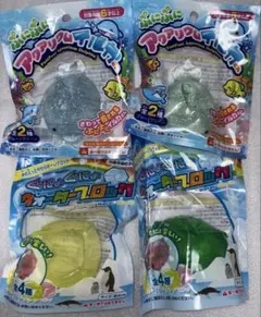 新品　セリア　スクイーズ　ぷにぷにおもちゃ4点セット　イルカ　ウォーターブロックのサムネイル
