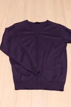 イタリア製ジップカーディガン　パープル　Мサイズ