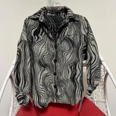 美品！ EMODA エモダ ウェーブジャガードバルキーシャツ 総柄 アウター