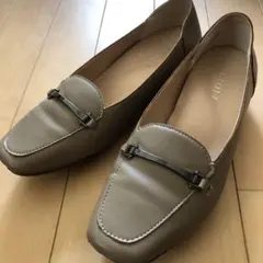 レディース　パンプス　23.0cm ローファー　中古　カーキ？ブラウンベージュ？