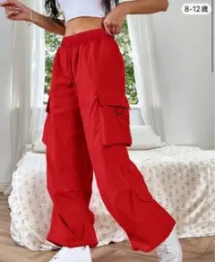 レッド カーゴパンツ 赤 14Y