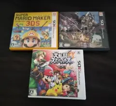 3DS スーパーマリオメーカー 大乱闘スマッシュブラザーズ ソフト3本