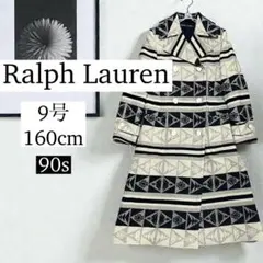 ◎90s/ネイティブ柄◎ラルフローレン★9号　M相当★ウール　コート★幾何学模様