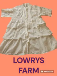 ローリーズファーム　シャツ　ワンピ　白　大きなサイズ　ガーリー　ナチュラル