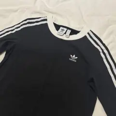 アディダスオリジナルス　レディース　スリーストライプス　長袖Tシャツ　ブラック