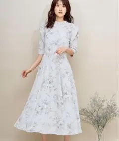 値下げ　Noela リリーフラワーワンピ　花柄ワンピ　ロングワンピース　Sサイズ