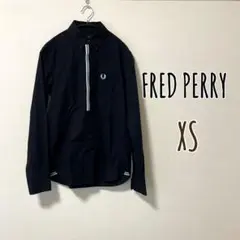 FRED PERRY 長袖シャツ 黒 XS フレッドペリー ロゴ　刺繍