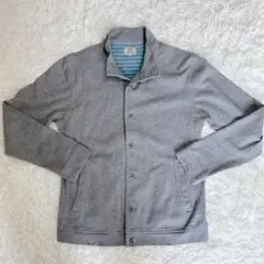 春物 グリーンレーベルリラクシング 裏地ボーダー コットンジャケット グレー L