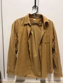 ブラウン コーデュロイ 長袖シャツ M