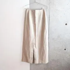 SHENERY リネン混タイトマキシスカート ベージュ