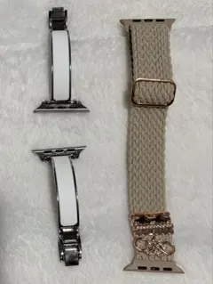 Apple Watch バンド2本セット　オフィス◎ ベージュ　シルバー