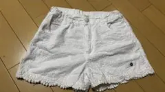 ROSE FANFAN ホワイト刺繍ハーフパンツ