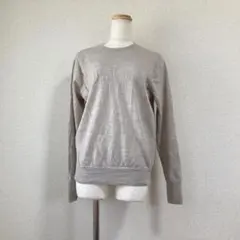 無印良品 ウール100% クルーネック ニット L グレージュ 丸首 セーター