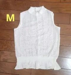 GU　レディース　ノースリーブトップス　フリル裾　M