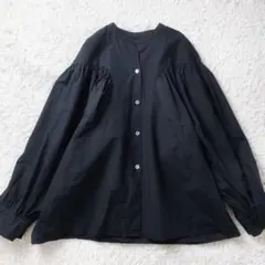 最終お値下げ‼️UNITED ARROWS バルーンタックブラウス36 ネイビー