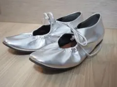 シルバーメタリックバレエシューズ