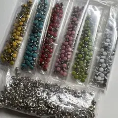 3ミリ カラフル カシメ 6色セット レザークラフト 各色100個以上