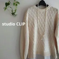 【未使用】『studio CLIP』 重ね着風 ドッキングプルオーバー