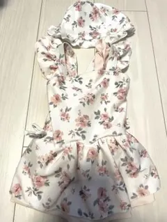 プティマイン　花柄水着　90 帽子セット
