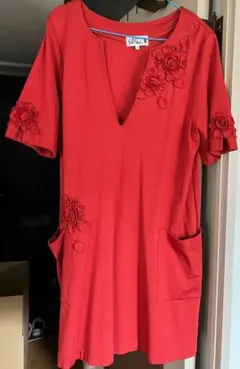 Bel Pach ベルパーチ　赤　チュニック　２　サイズ　花　装飾　素敵