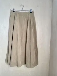 earth music&ecology コーデュロイ ベージュ フレアスカート