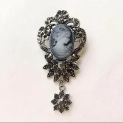 カメオデザイン ブローチ レトロ ヴィンテージ アンティーク 入学式 高見え