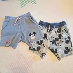 GAP ミッキーマウス ショートパンツ 2点セット 半ズボン　スエット　二種類