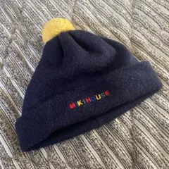 【美品】MIKIHOUSE ニット帽 ネイビー