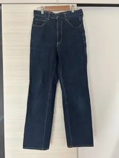 GU ハイウエストストレートジーンズ 316847 ダークブルー