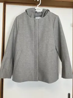 GLOBAL WORK 軽やかストレッチ2WAYショートコート　グレー