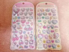 サンリオ　キティ　コットンパフィーシール　2枚セット