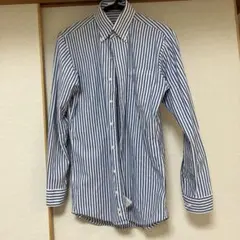 ORIHICA 青白ストライプ 長袖シャツ