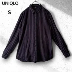 【ユニクロUNIQLO】レーヨンストライプ 長袖シャツ ブラウスS