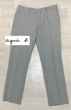 agnes b. homme千鳥格子 ウール スラックス パンツ 38 フランス