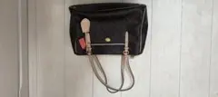 COACH トート ダークブラウン シグネチャー 多収納 ビジネス用にも　中古