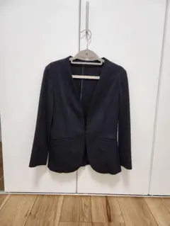 any SIS ネイビーノーカラージャケット