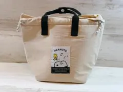 スヌーピー PEANUTS 巾着 保冷保温 ランチバッグ 新品　ベージュ