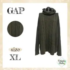 【GAP】 ギャップ ニットセーター 大きめ タートルネック チュニック風 XL