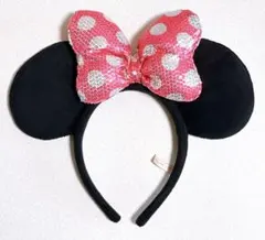カチューシャ ピンク　ミニー　ディズニー　スパンコール