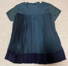 Sacai サカイ ストライプ パネルプリーツ 半袖 ブラウス 未使用 サイズ