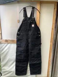 【カーハート】オーバーオール　38×34 黒　タグ付き　ダブルニー　90s カーハート】オーバーオール 38×34 黒 タグ付き ダブルニー 90s - メルカリ