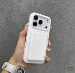 iPhone15用 シリコンケース マグネットカードホルダー付