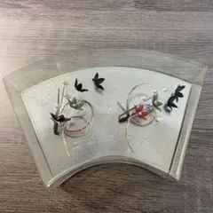 和装髪飾り 花モチーフ 黒 赤