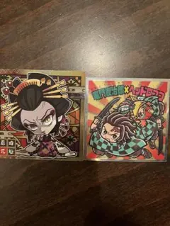 鬼滅の刃 ステッカー　蕨姫花魁　堕姫　竈門炭治郎×ヘッドロココ　シール