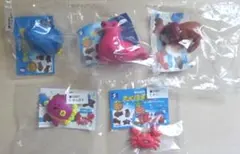 ギンビス　たべっ子水族館　ケーブルフィギュア　全5種セット　vol.1 ガチャ