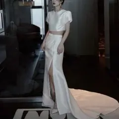 韓国　半袖セパレートウェディングドレス