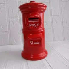 赤い郵便ポスト型貯金箱　約23cm
