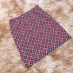 TALBOTS タルボット （L）幾何学柄スカート ひざ丈 台形 総柄 裏地付き