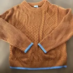BREEZE オレンジ ケーブルニット セーター 140