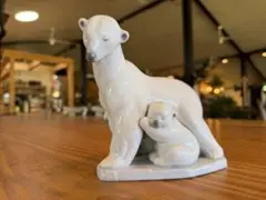 【リヤドロ】【シロクマの親子】【絶版】